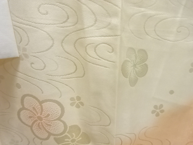  花模様織り出し単衣長襦袢